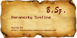 Baranszky Szelina névjegykártya